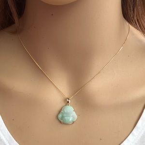 Small Real Jade Buddha Pendant Solid 